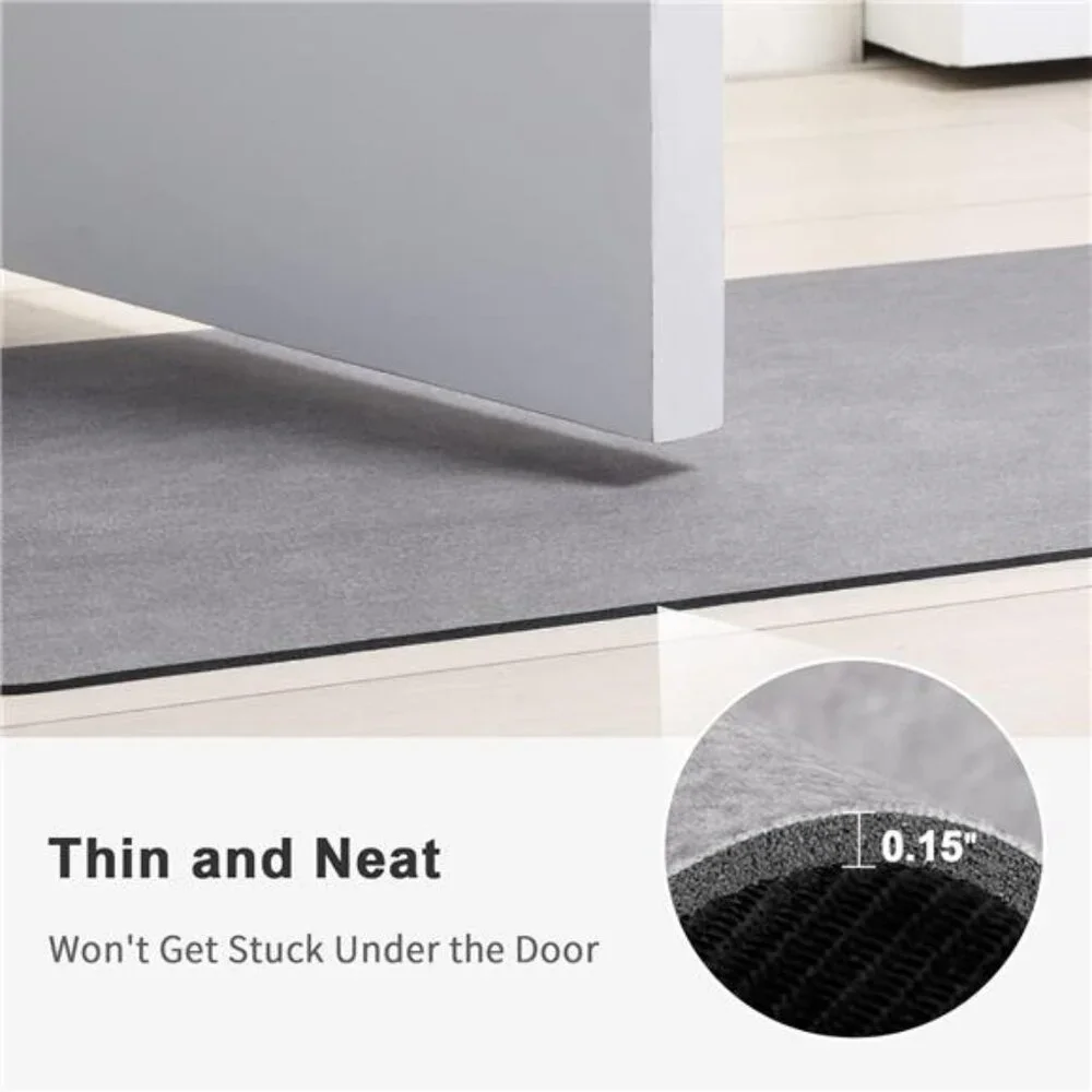 Non Slip Bath Mat Quick Dry Absorbent Bathroom Rug Washable Shower Mat Grey
